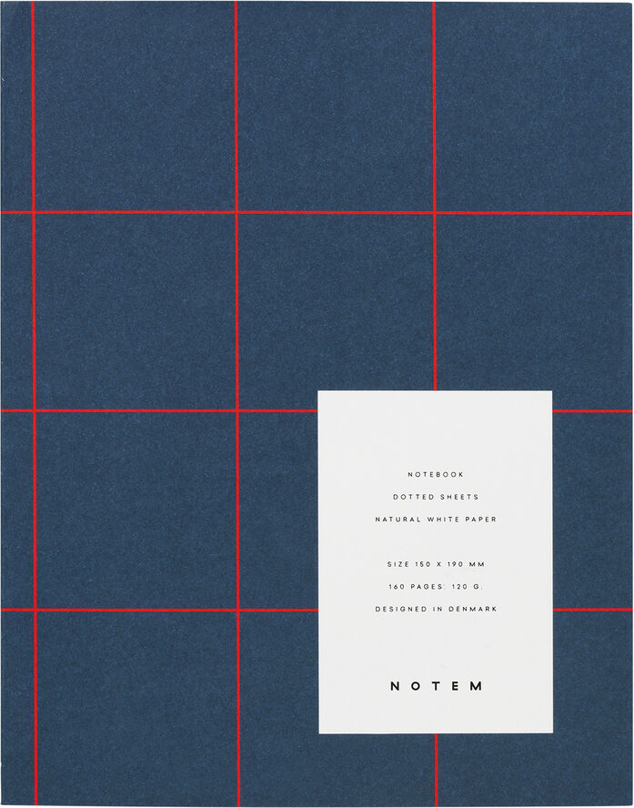 Medium notesbog med syet ryg, Mørk blå