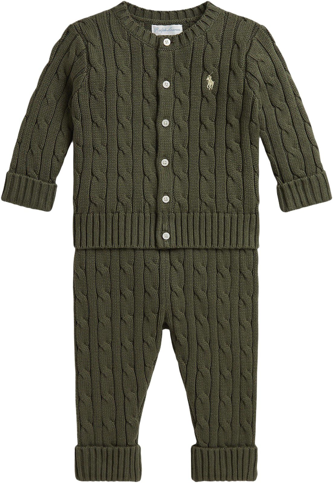 Cable-Knit Cotton Cardigan & Pant