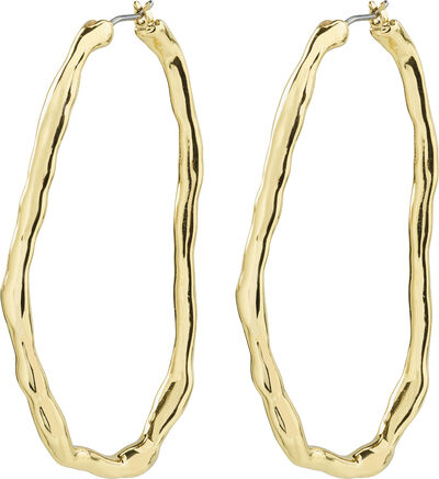 LIGHT recycled large hoops gold-plated