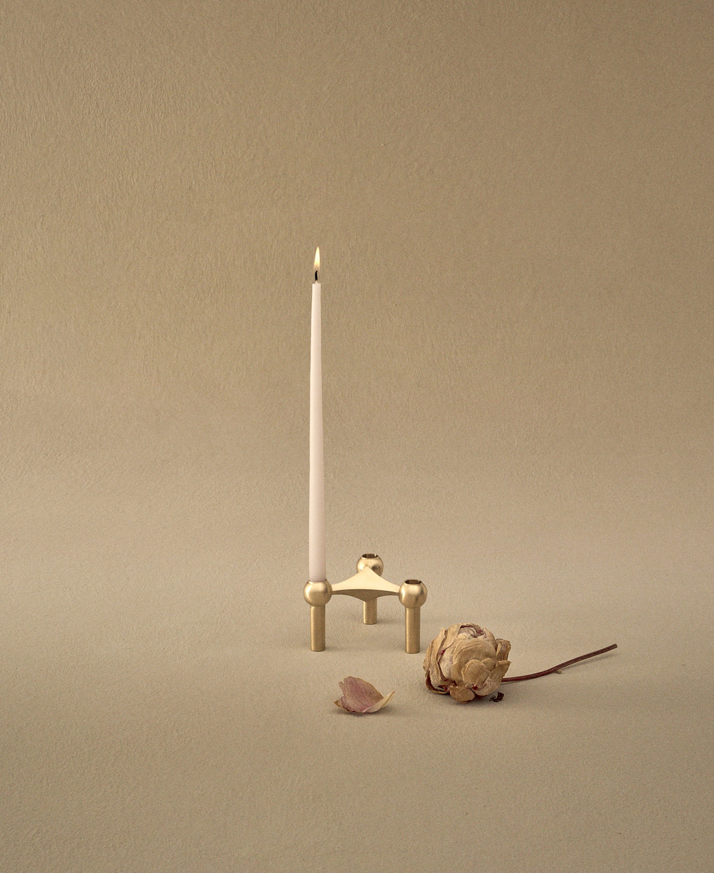 Nagel candle holder - brushed brass