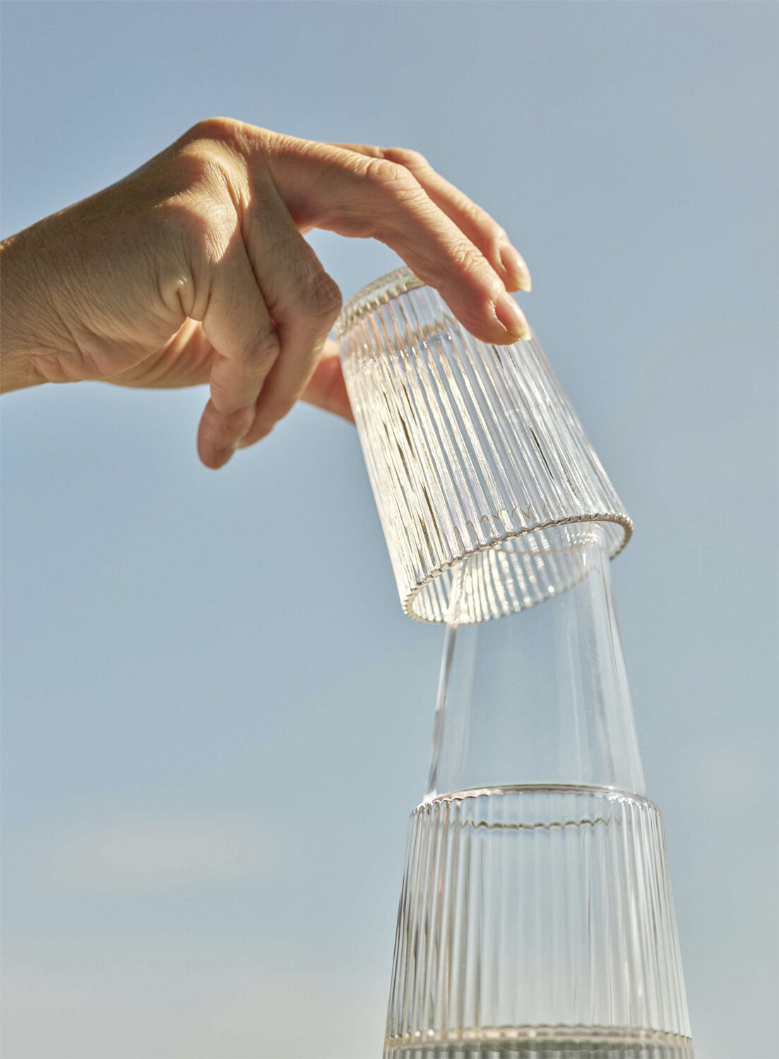 Pilastro karaff med dricksglas 1 l. clear