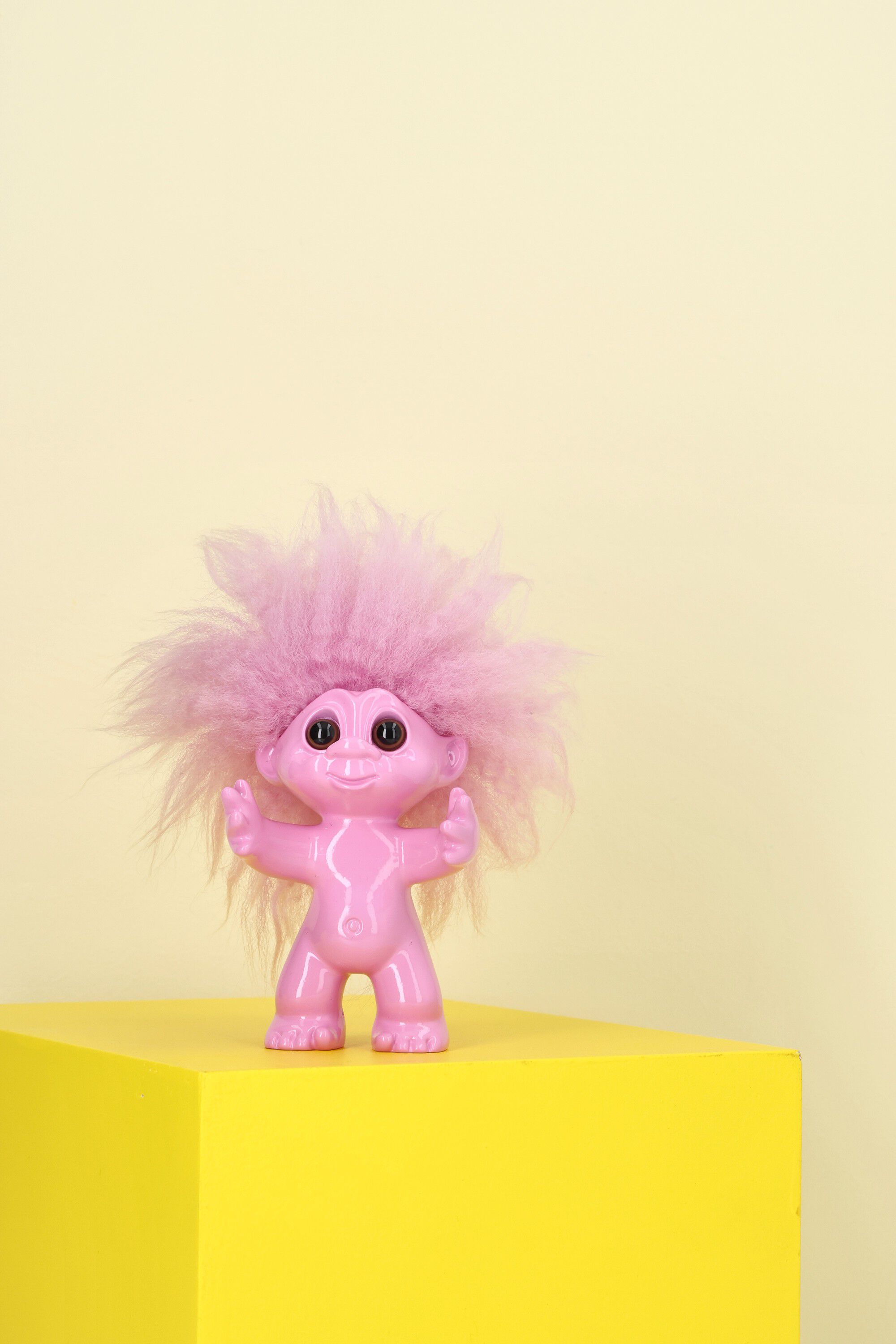 Lykketrold, pink, 9 cm