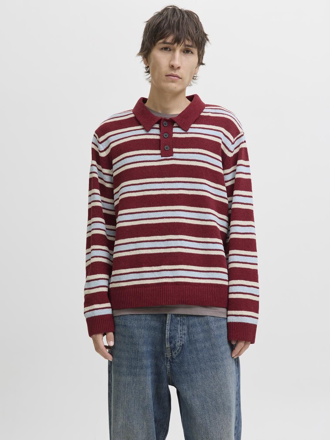 JORCAMBRIDGE KNIT STRIPE POLO LN