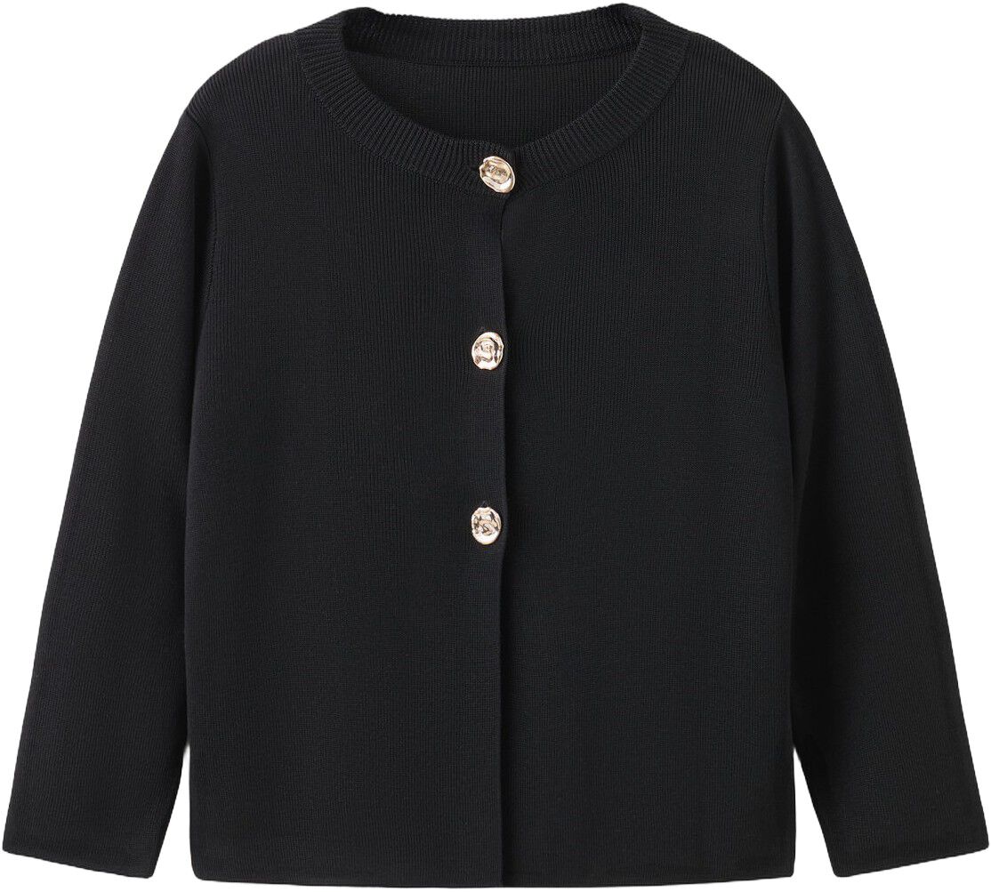 Knitted cardigan with jewel button