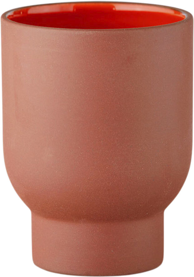 CUP, TALL, 2 PCS, CLAY TERRACOTTA, GLAZE RED, 75100TR