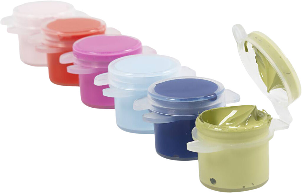 Plus Color Hobbymaling, st&aelig;rke farver, 6x5ml.