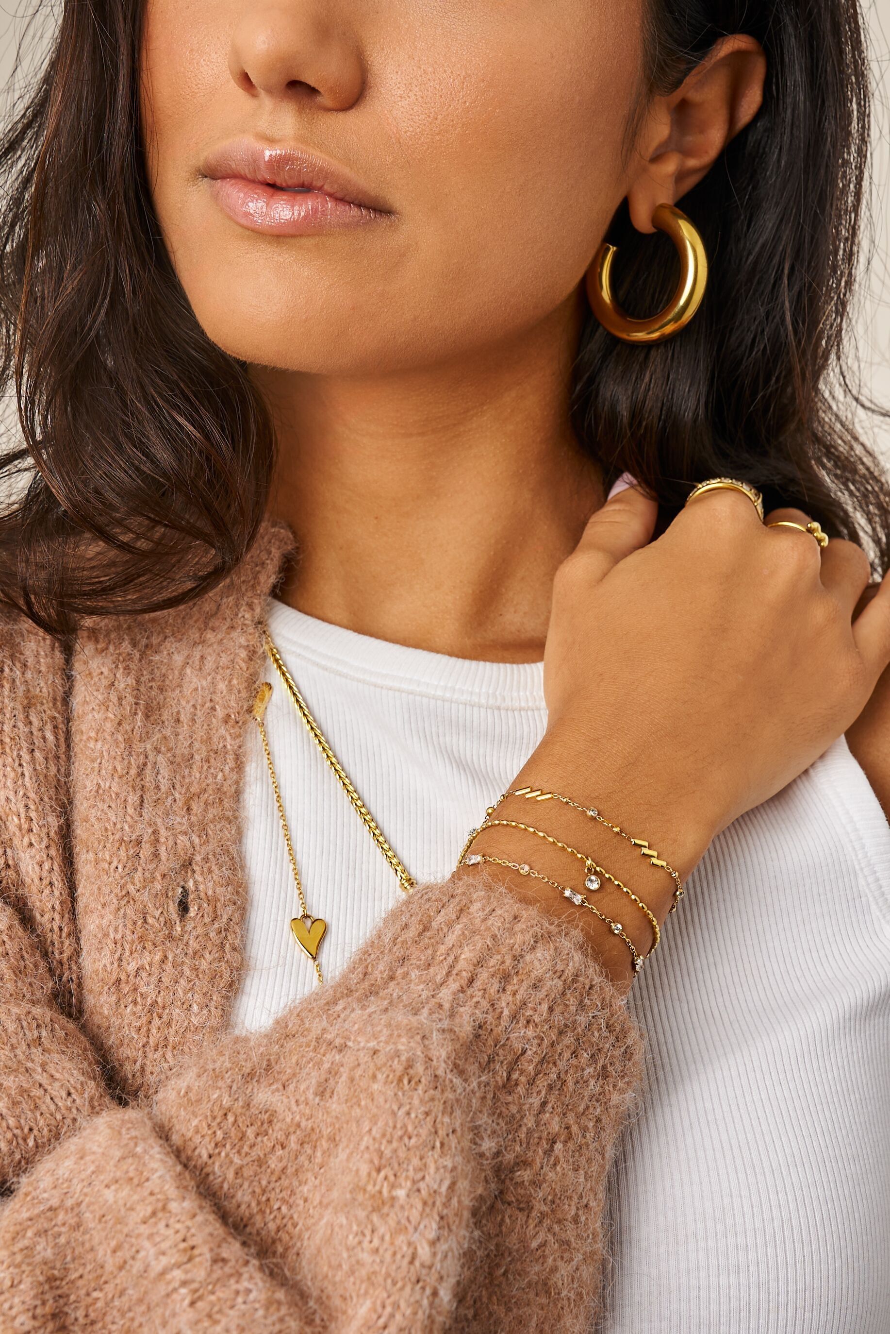 Bracelet diagonal stripes and strass