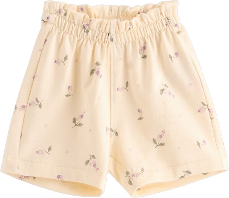 Short i myk jersey med elastisk mid