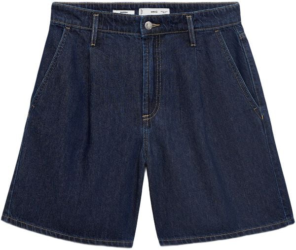 Mid-rise denim bermuda shorts with