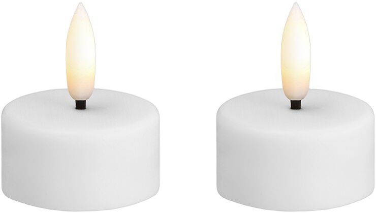 Moods & More - LED tealight candle, Plast, White, 2-pack, 39x20 mm