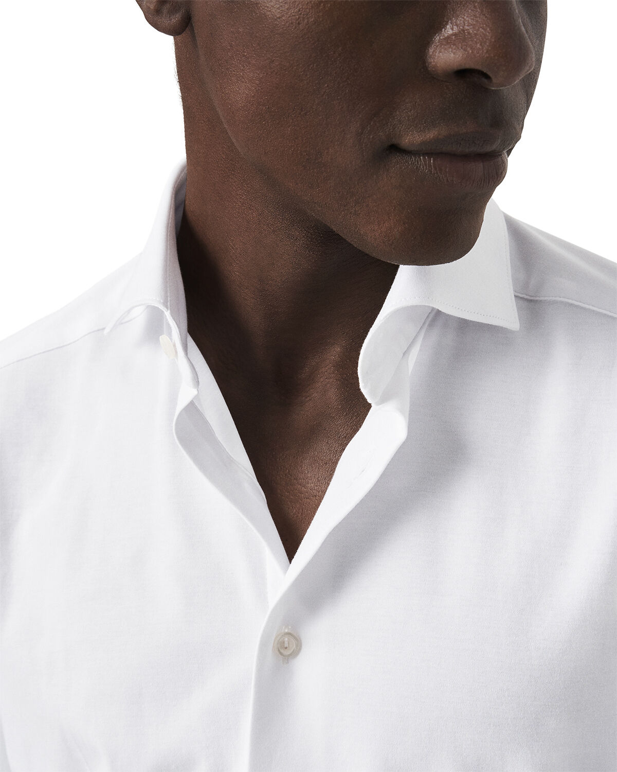 Slim Fit Navy Blue Solid Four-Flex Stretch Shirt