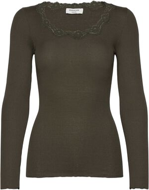 RWBabette Silk LS U-neck Lace T-shirt