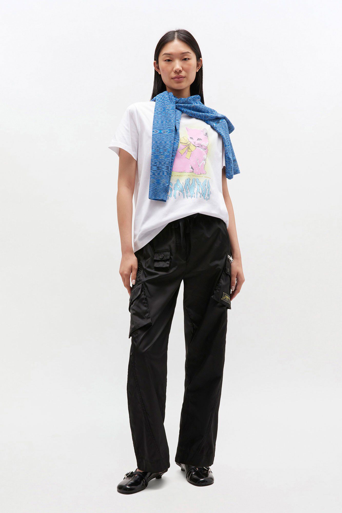 Basic Cotton Jersey Neon Kitty T-sh