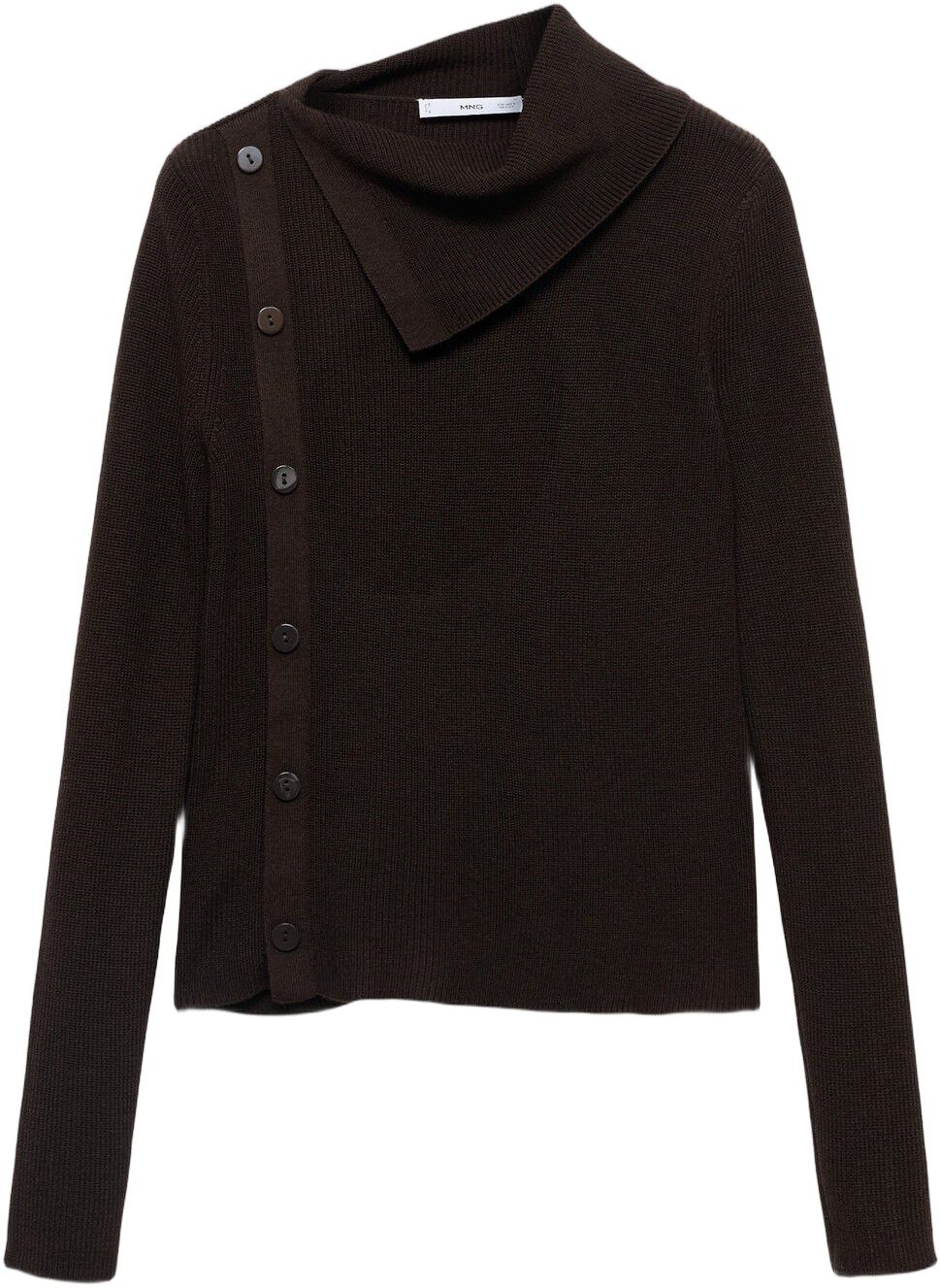 Sweater with asymmetrical neck and