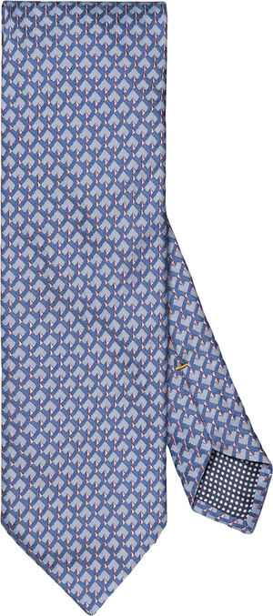 Mid blue Geometric Woven Silk Tie