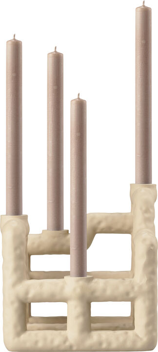 Ljusstake Lyng 21 x 21 x 23 cm Sand Polyresin