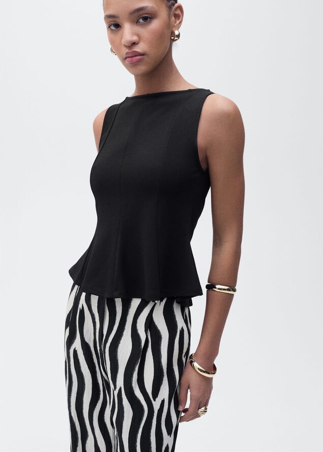 A-line boat neck top