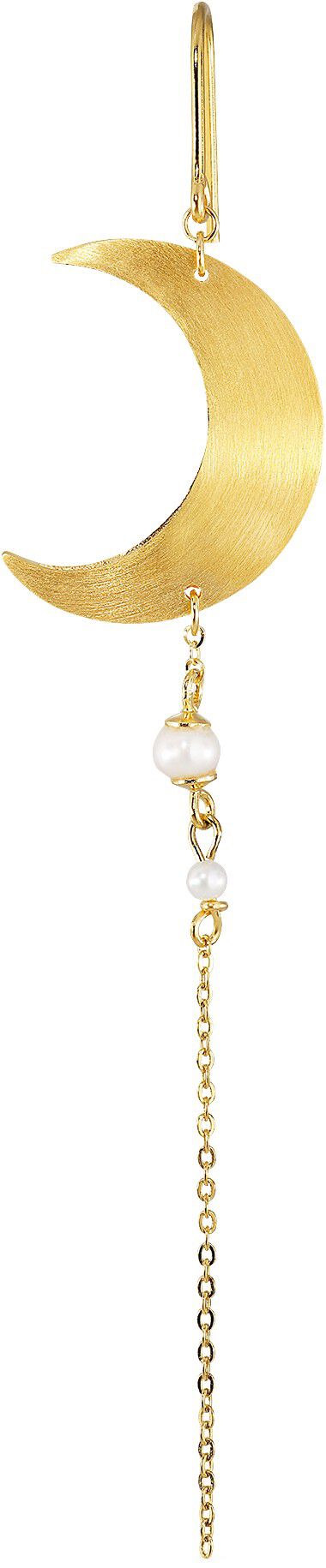 Half Moon Earring with Pearl Chain