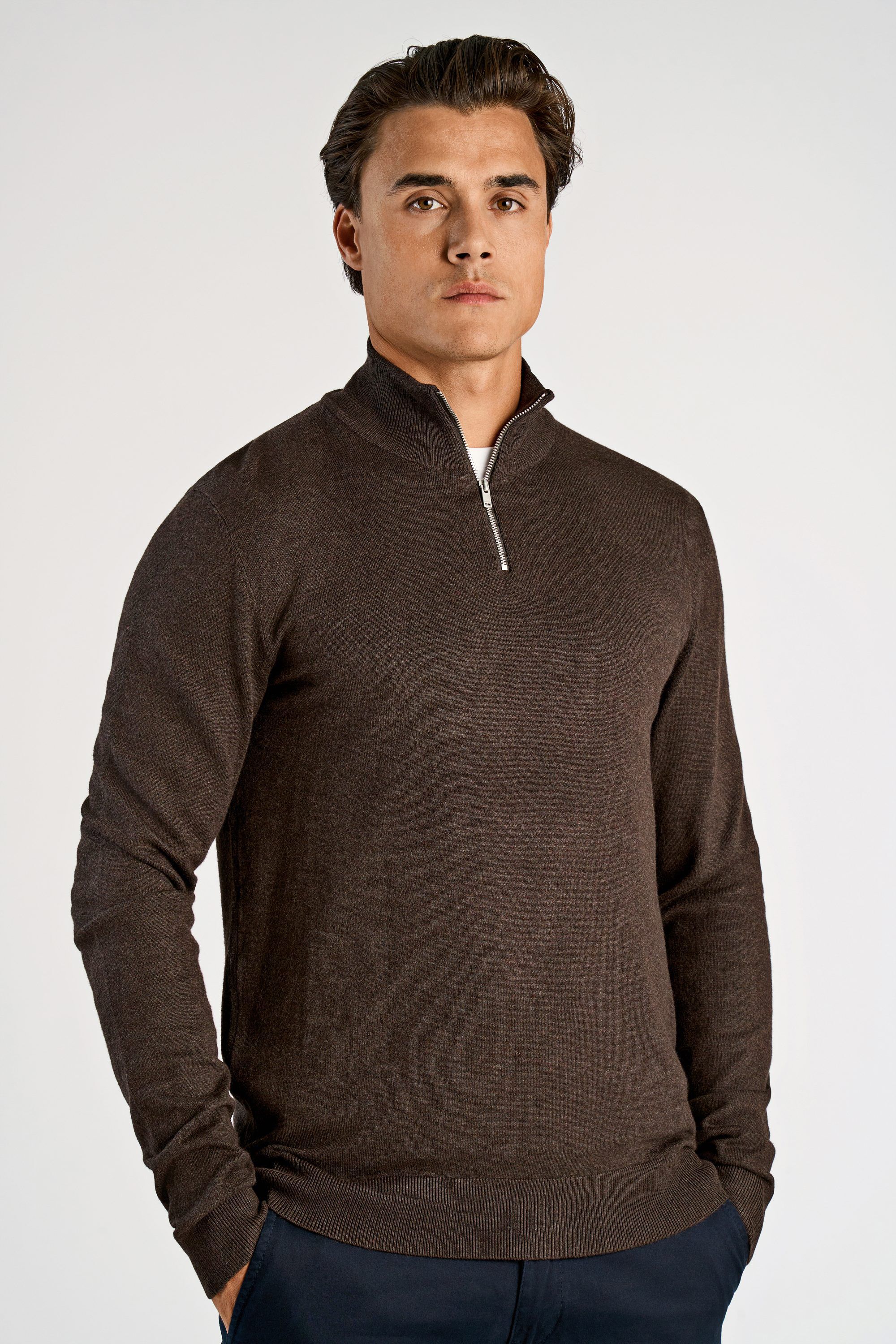 Ecovero half zip L/S knit