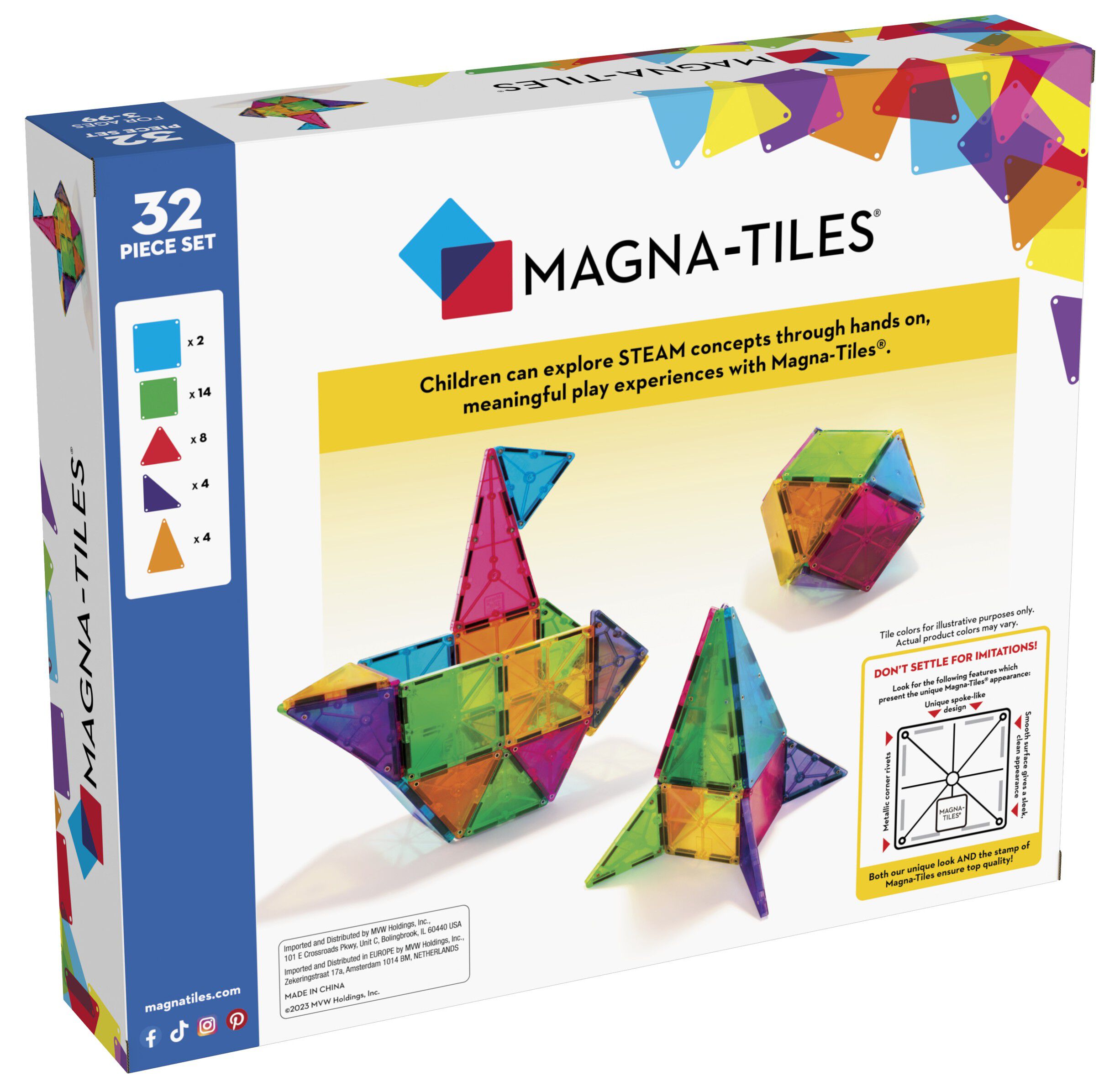 Magna-Tiles clear colours 32stk