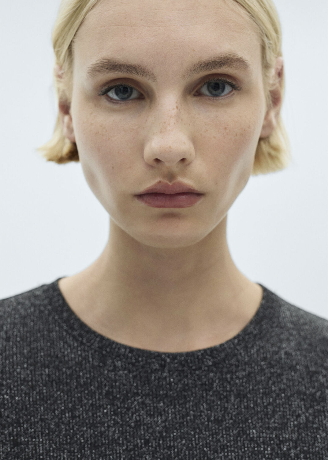 Long-sleeved lurex t-shirt