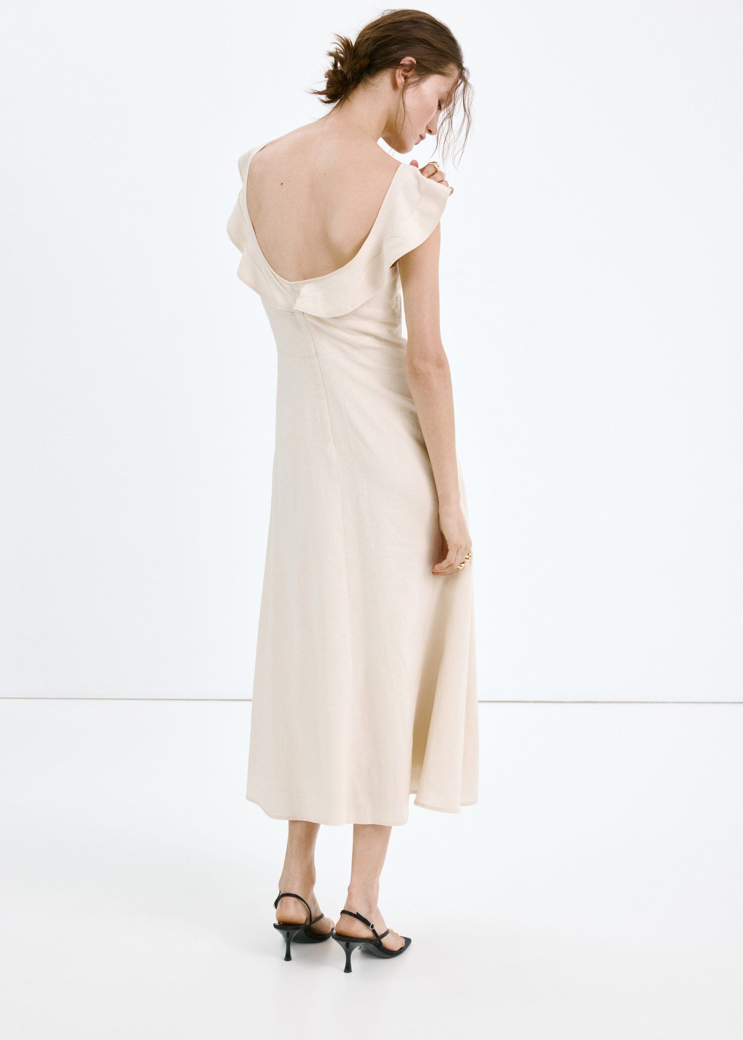 Ruffled linen dress