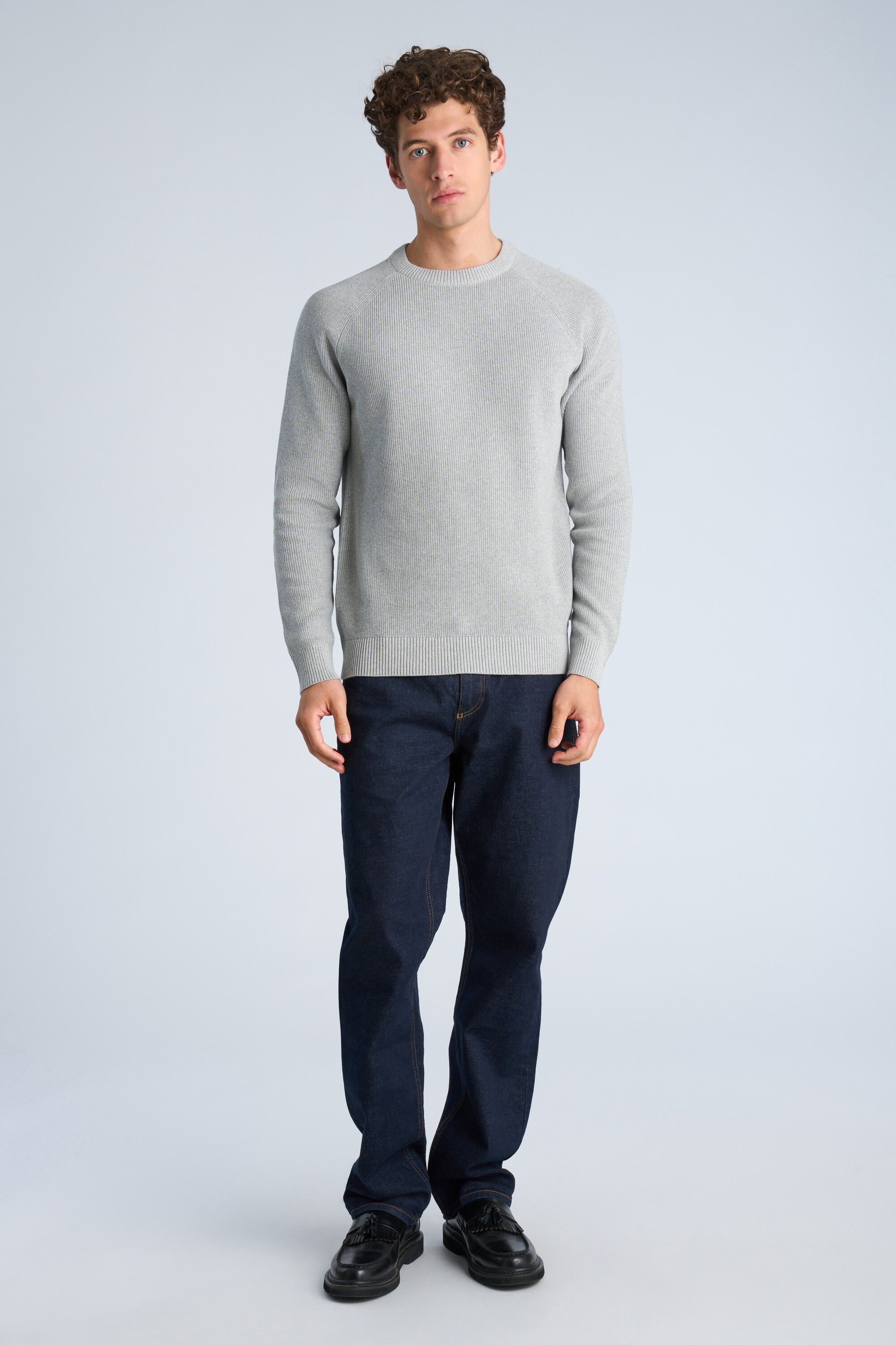 Ribbed L/S o-neck knit