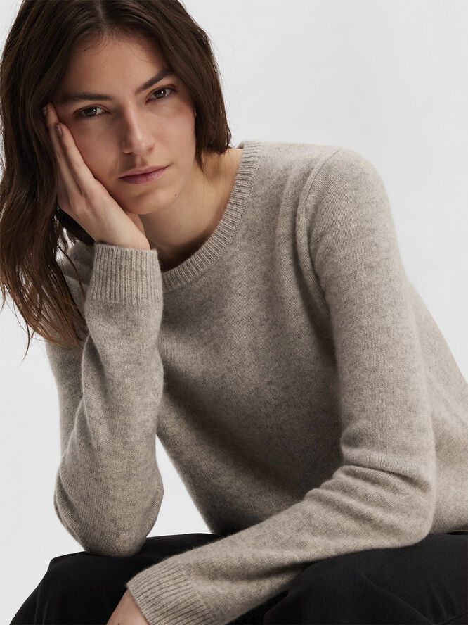 SLFMANILA LS KNIT 100% CASHMERE O-NECK N