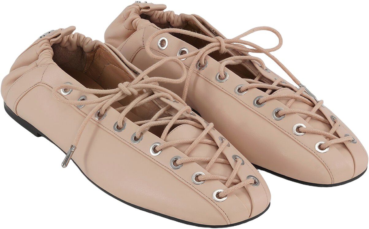 Eyelets Lace Up Ballerina