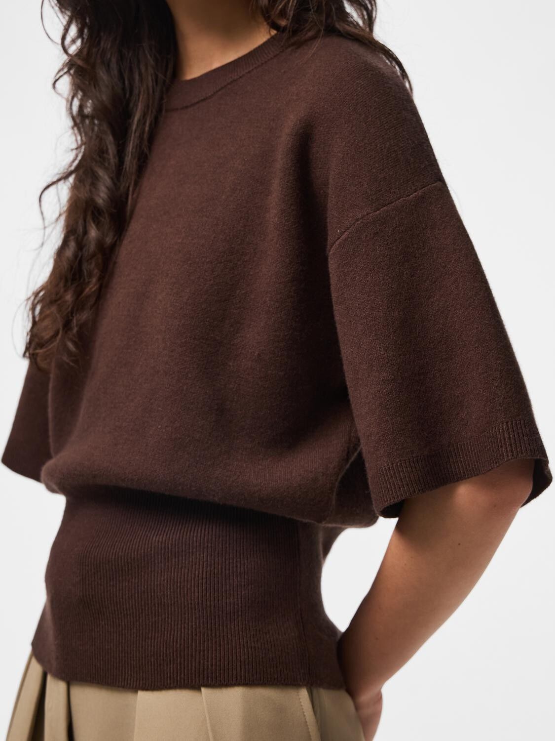 Pcjassy Ss O-Neck Waist Knit D2D