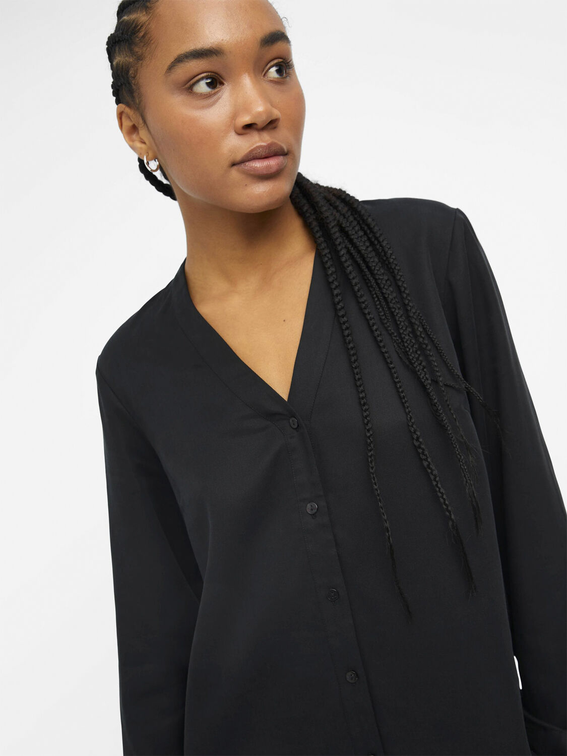 OBJTILDA L/S V-NECK SHIRT NOOS