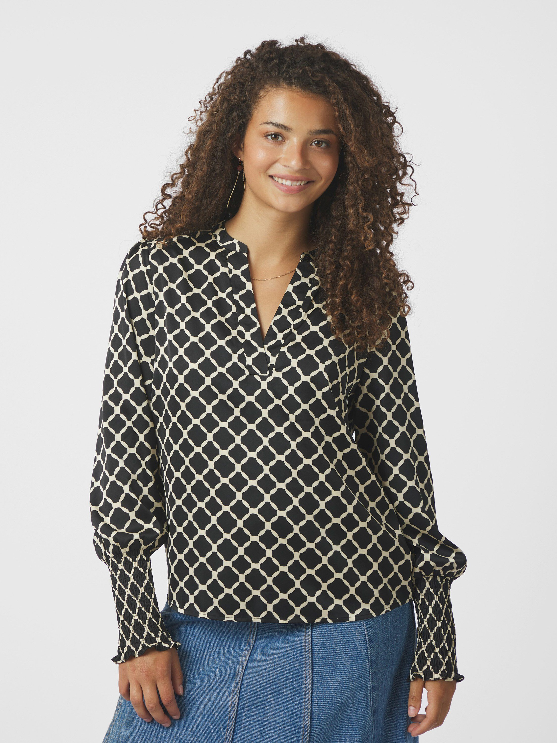 Landa Tile Print Blouse
