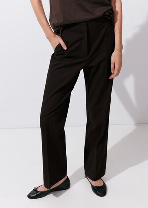Straight mid-rise trousers