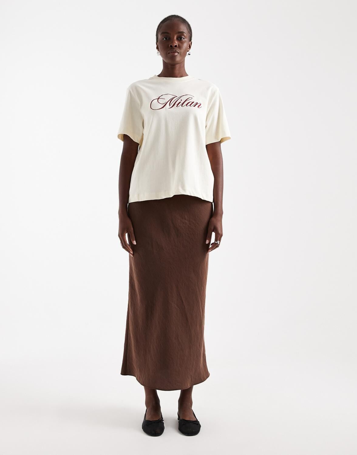 TSISA BIAS MIDI SKIRT WVN