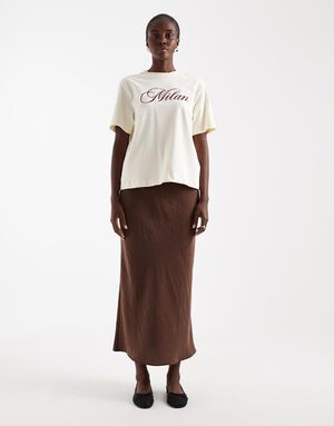 TSISA BIAS MIDI SKIRT WVN