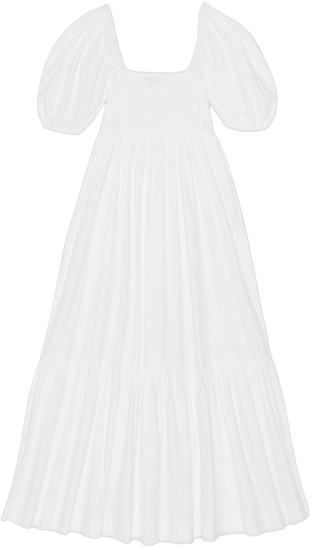 Cotton Poplin Smock Maxi Dress
