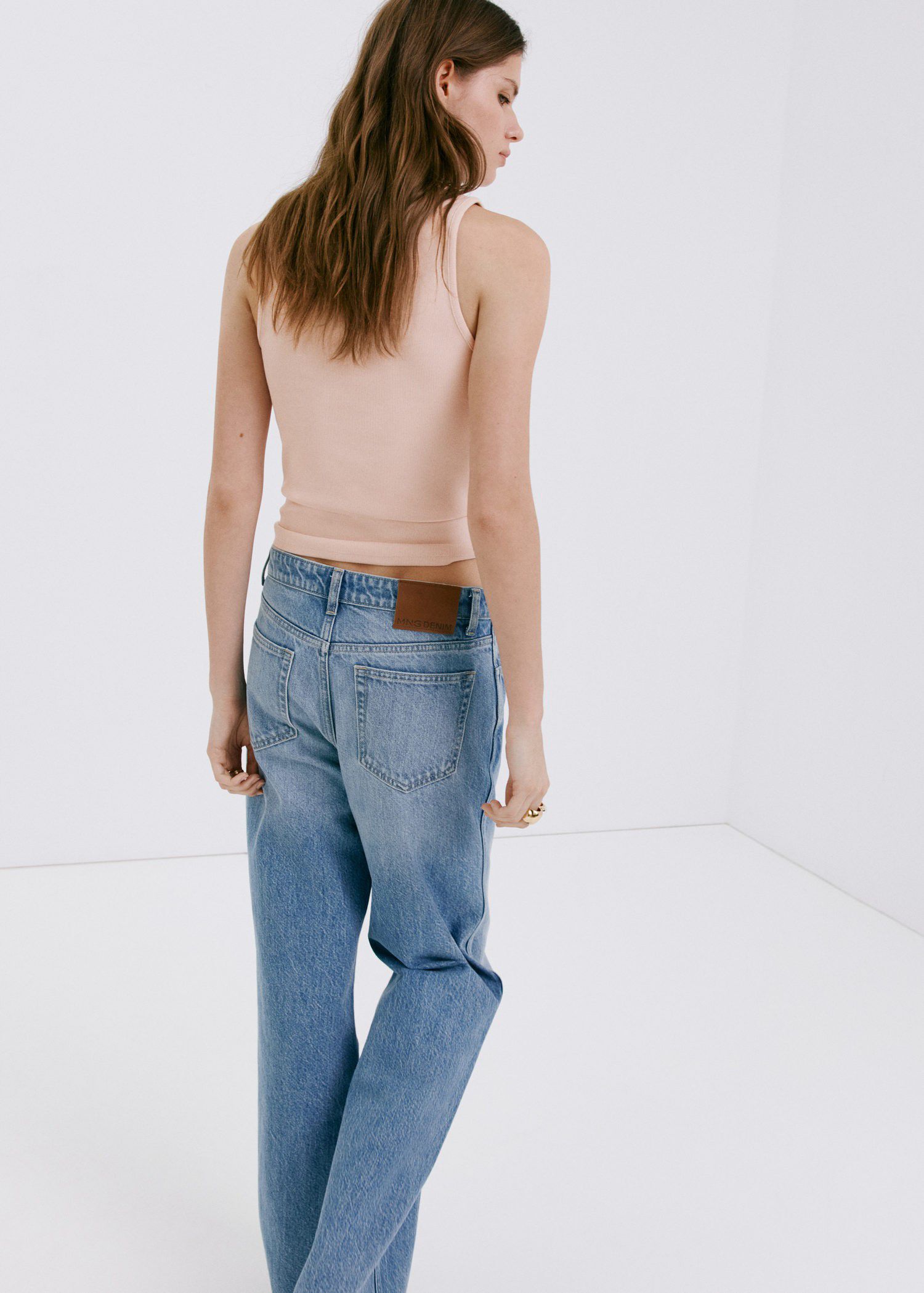 Ribbed cotton-blend top
