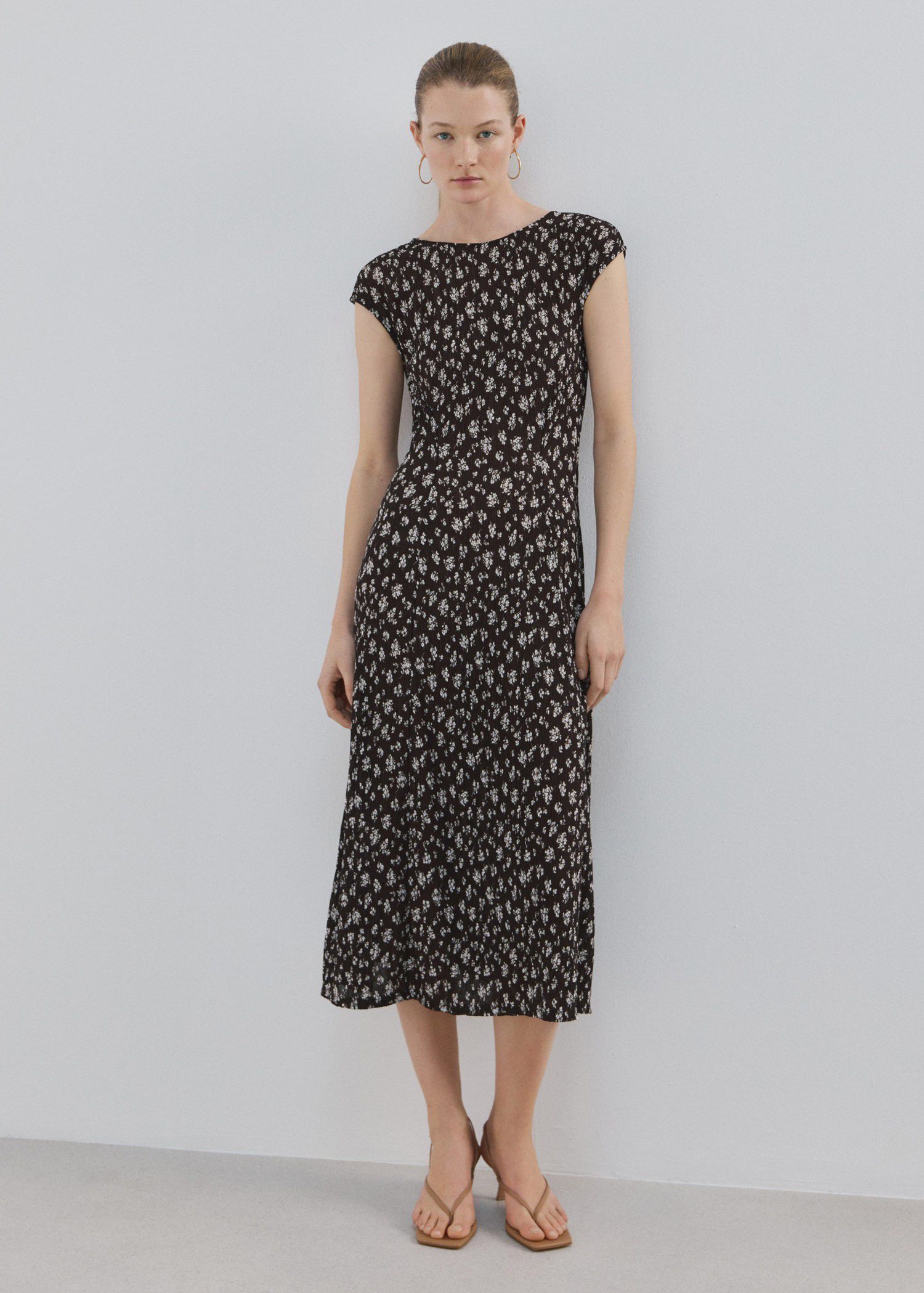 Floral-print midi-dress