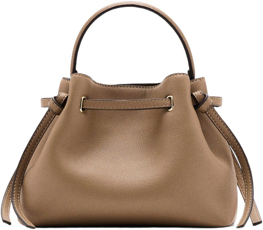 Faux-leather bucket handbag