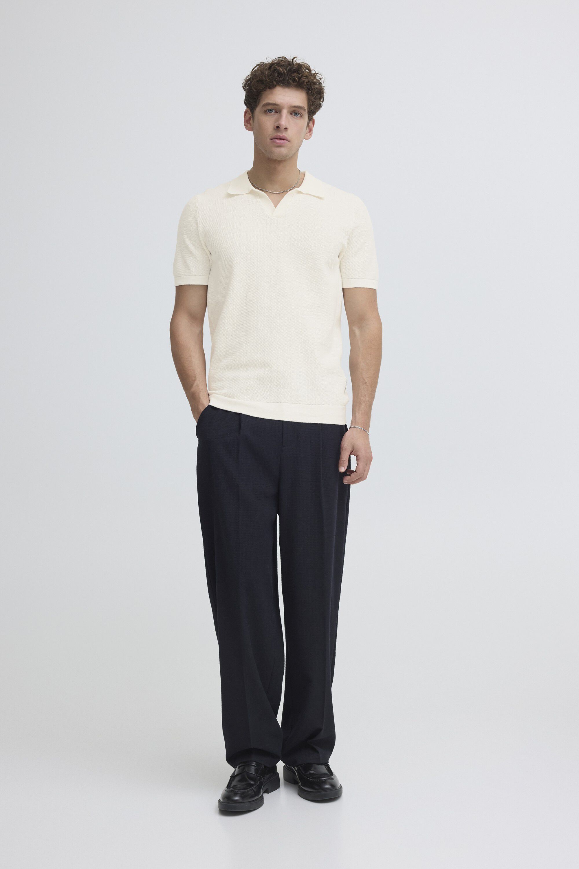 CFMATEO SS structured polo knit