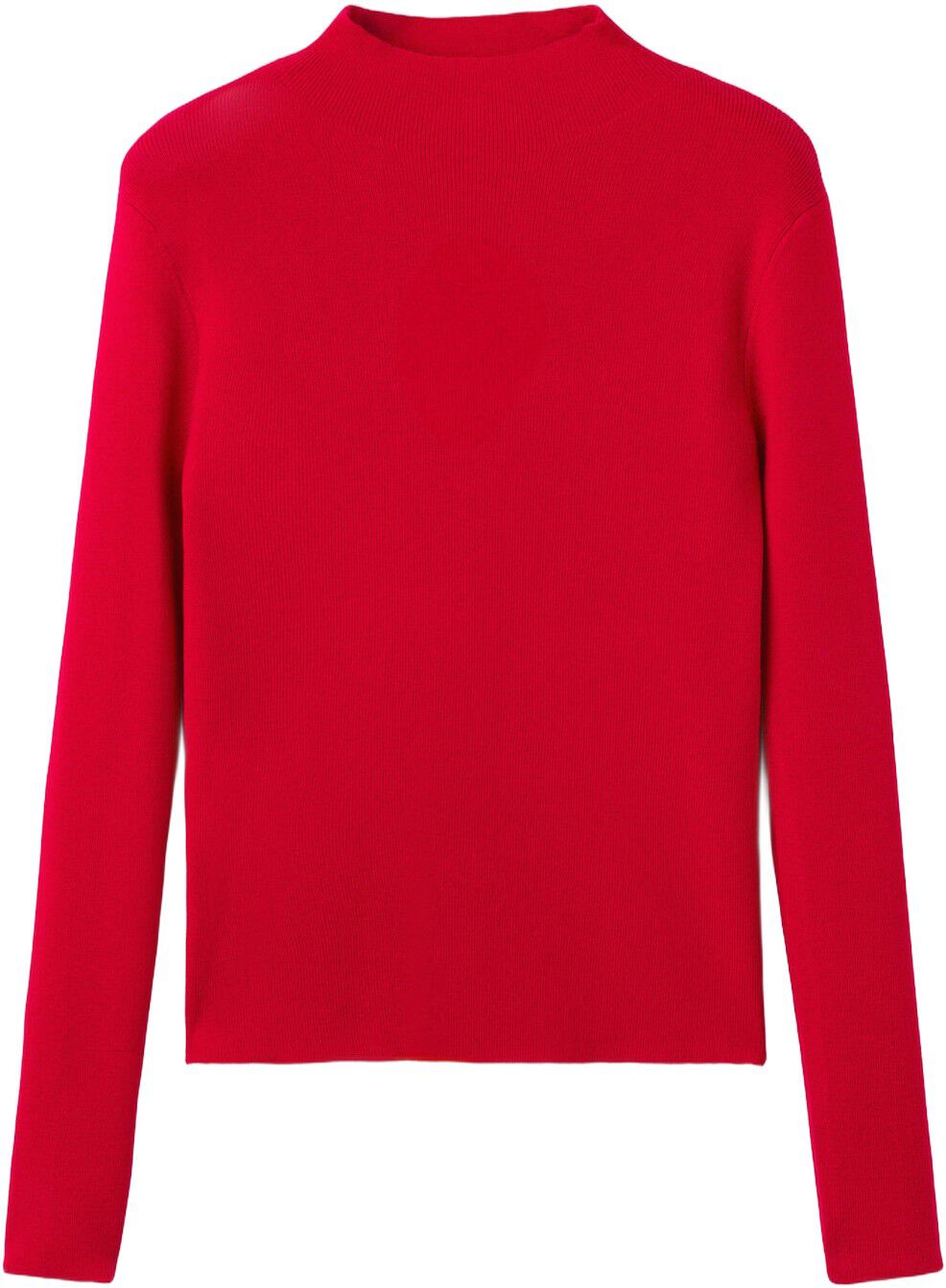 Fitted sweater with perkins neck