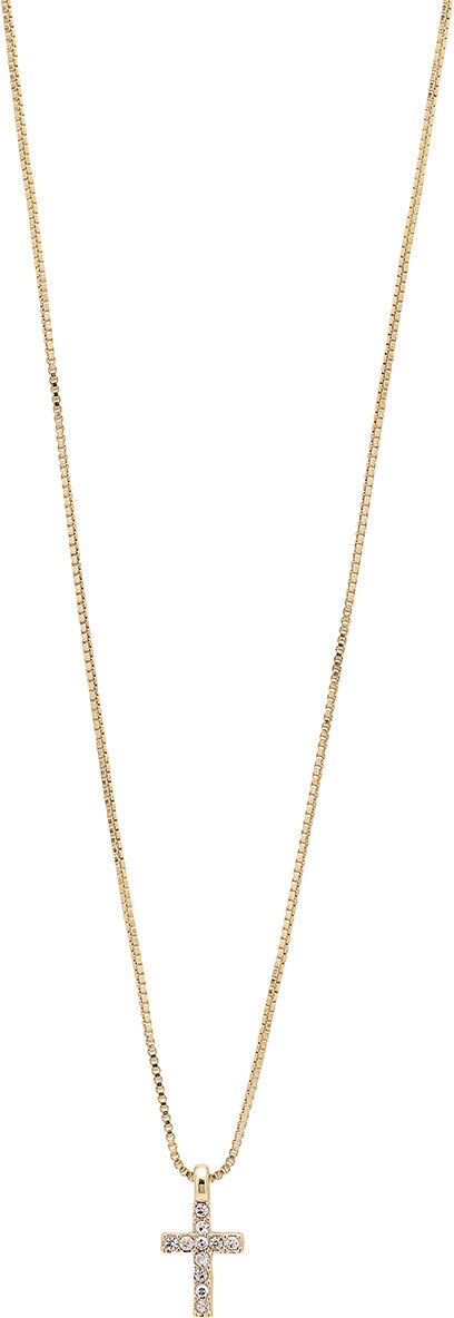 Halsk&aelig;de, Clara, Guldbelagt, Krystal