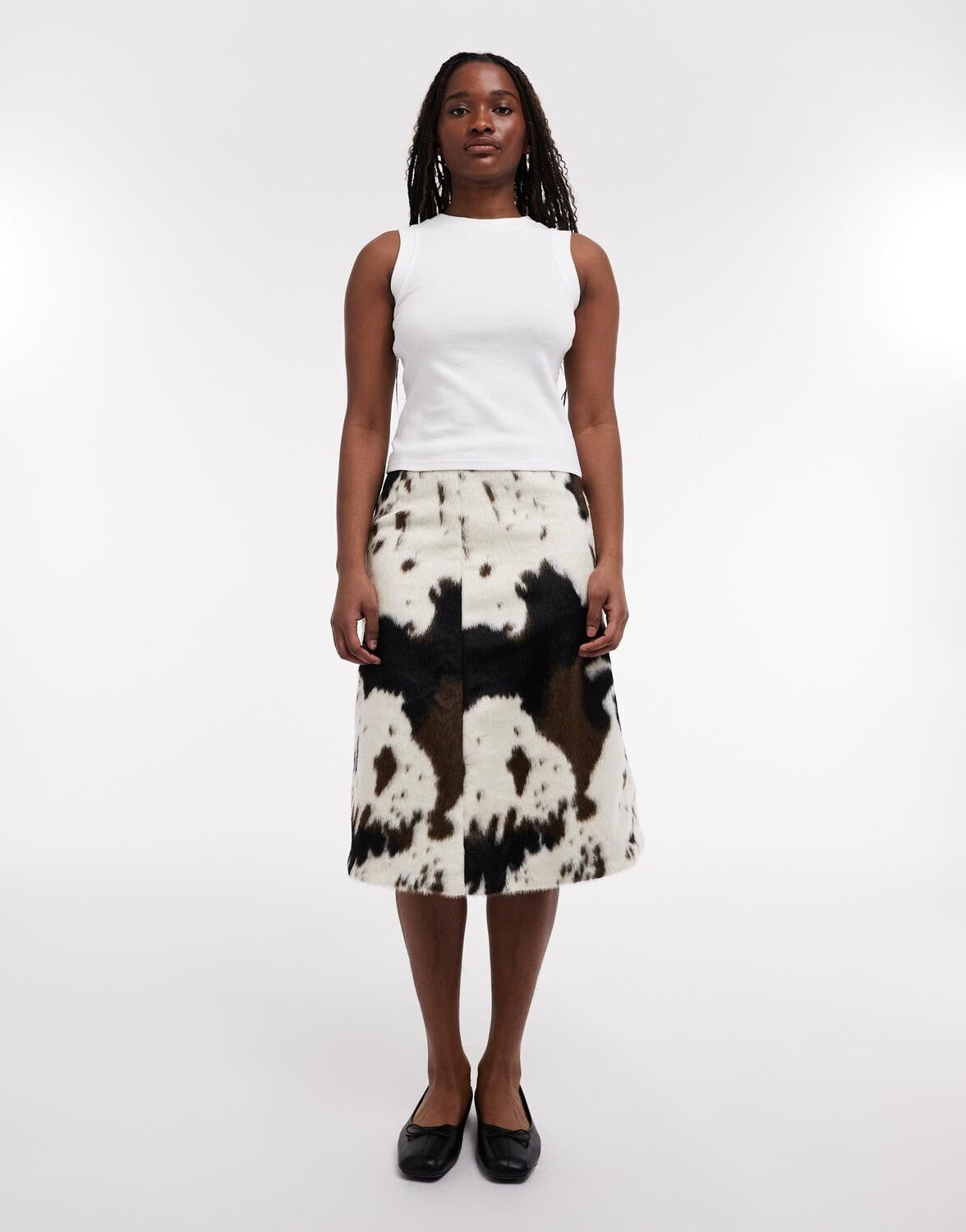 Tssoffi A Line Midi Skirt Wvn