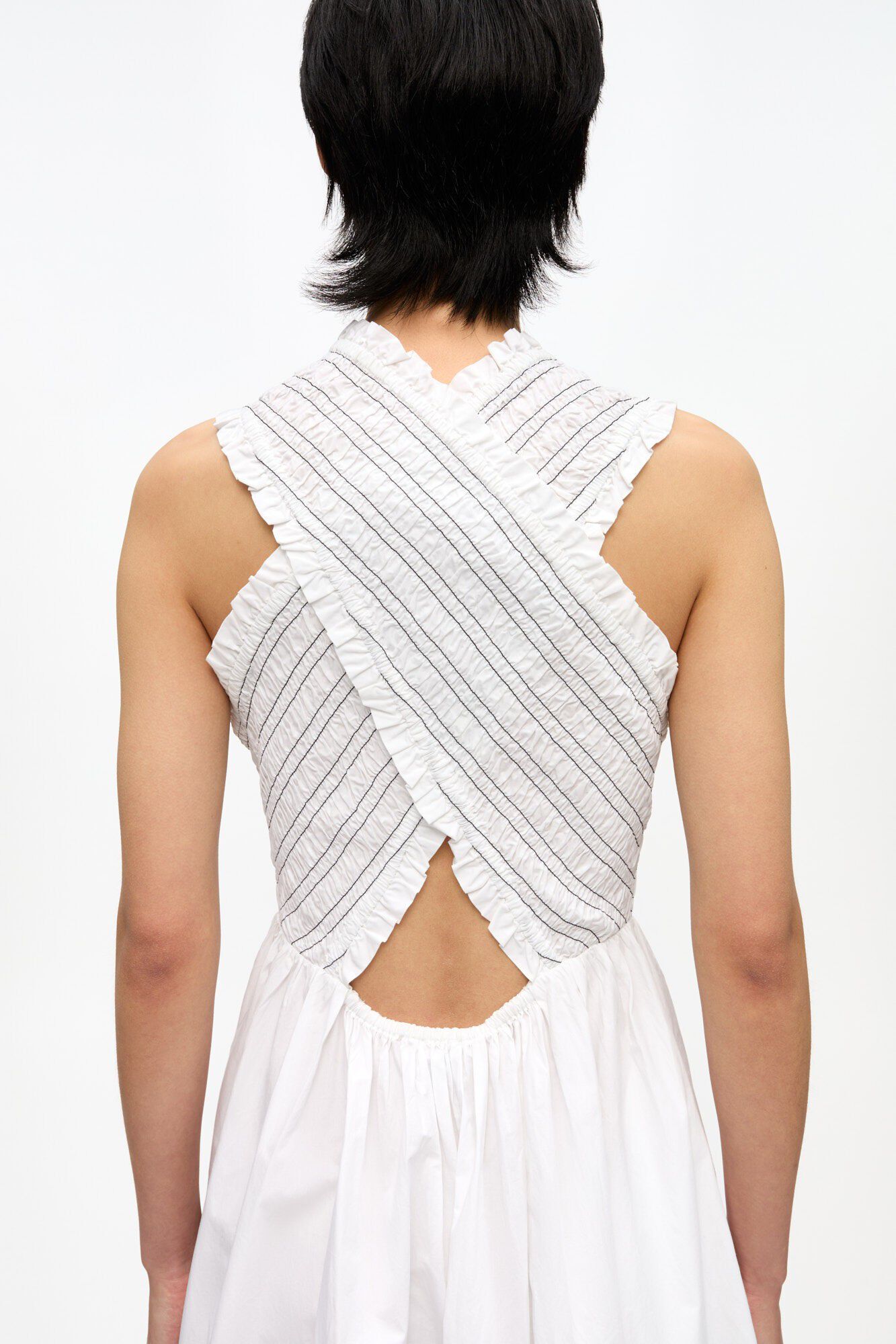 Washed Stretch Cotton Smock Midi St