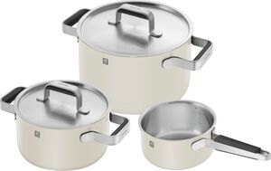 Kastrull & stekpanna set, 3-st, 18/10 Rostfritt stål