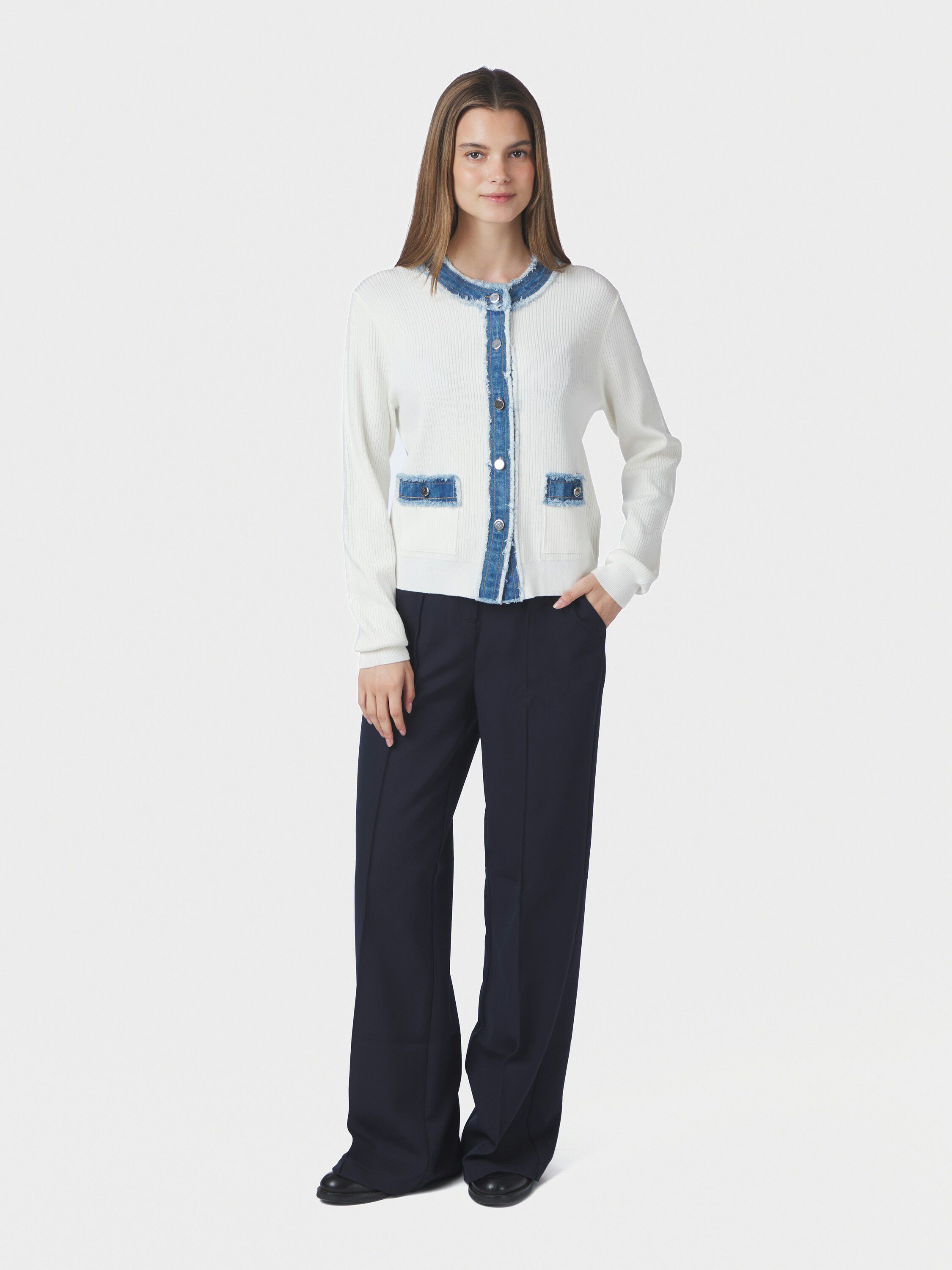 Zelma Knit Denim Cardigan