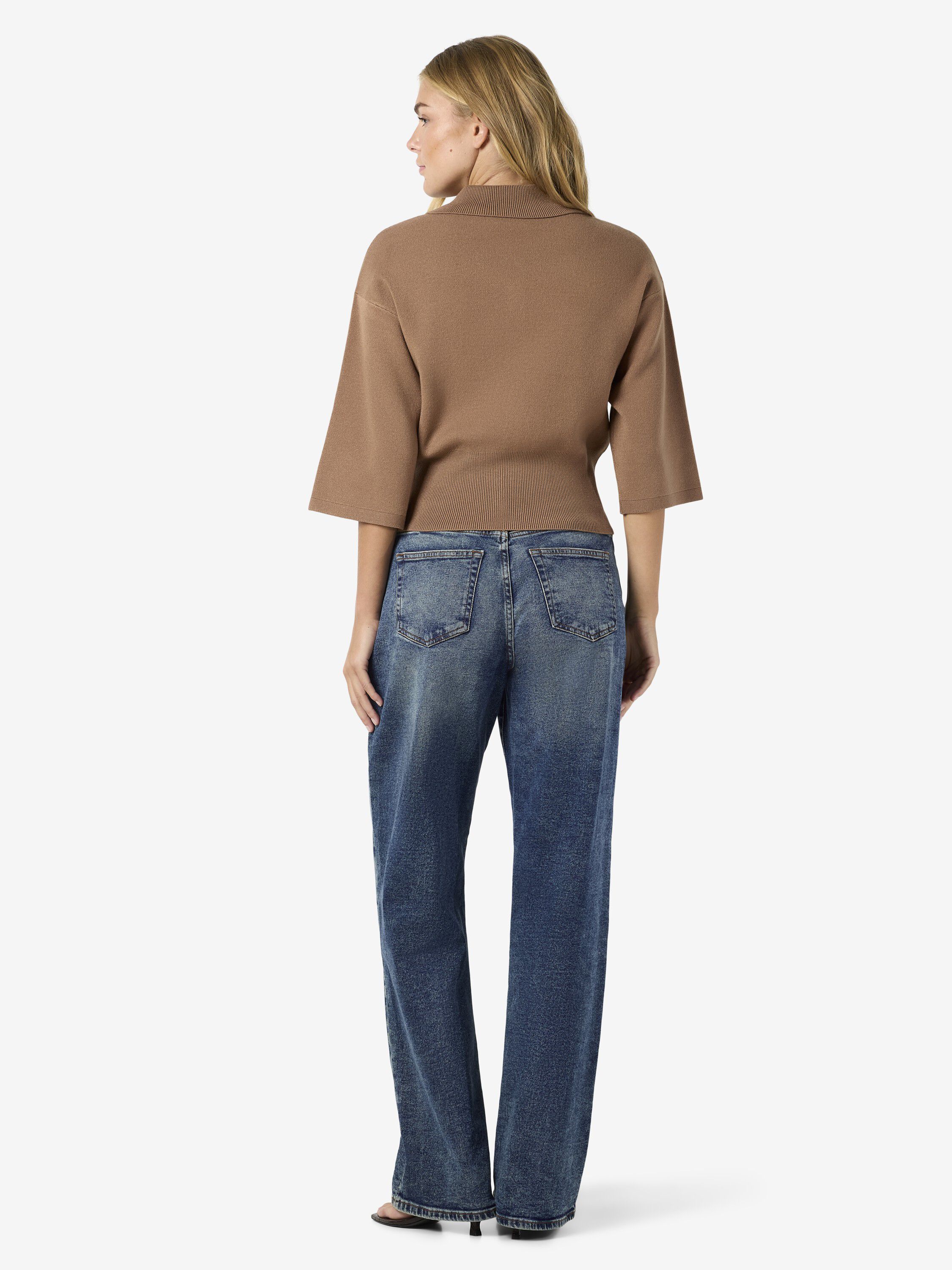 Nmshyla 3/4 Sleeve Knit Polo Cardigan