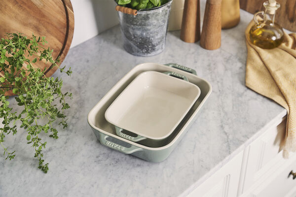 Ceramique Ugnsform set 2 Eukalyptus rekt