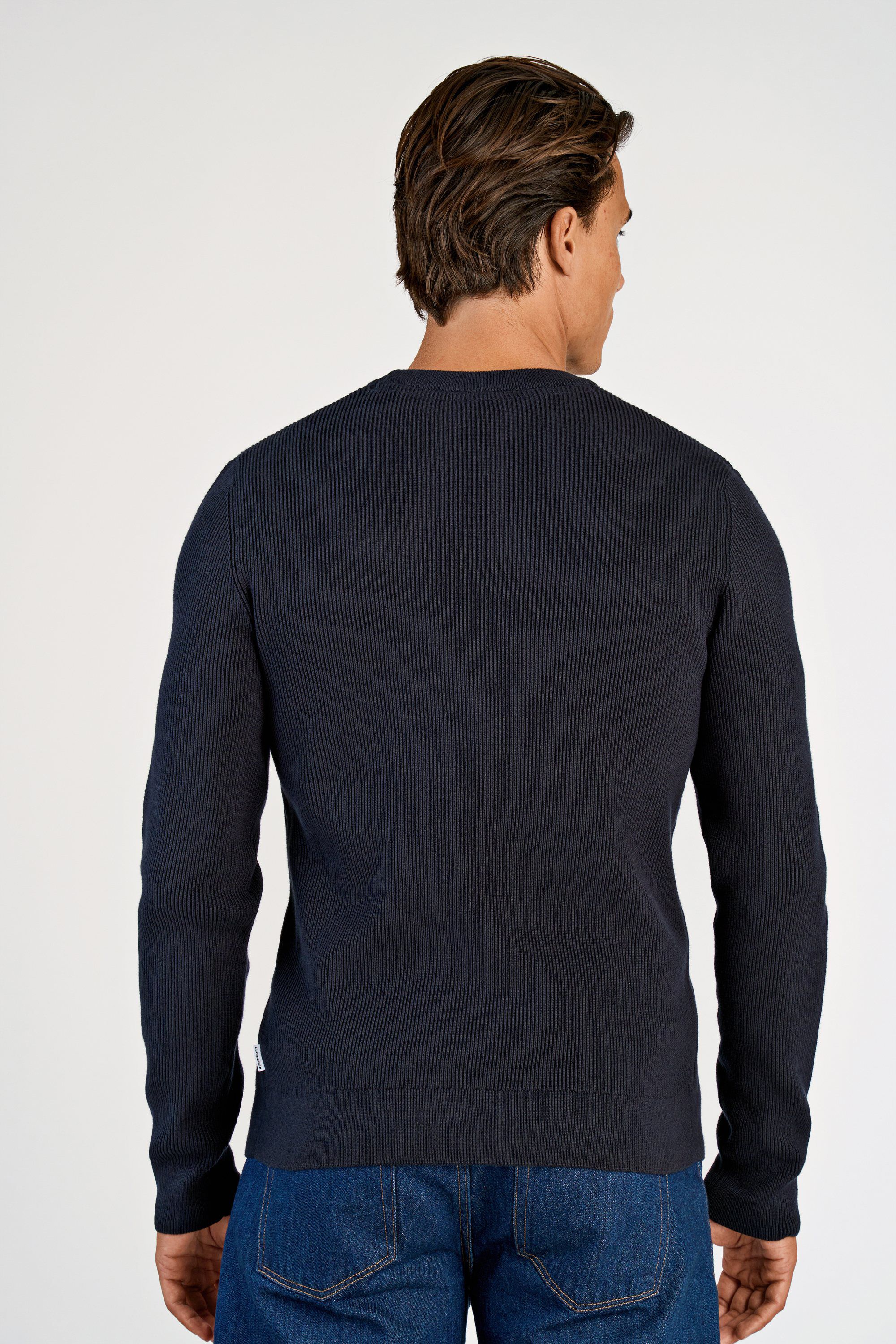 Rib knitted o-neck knit