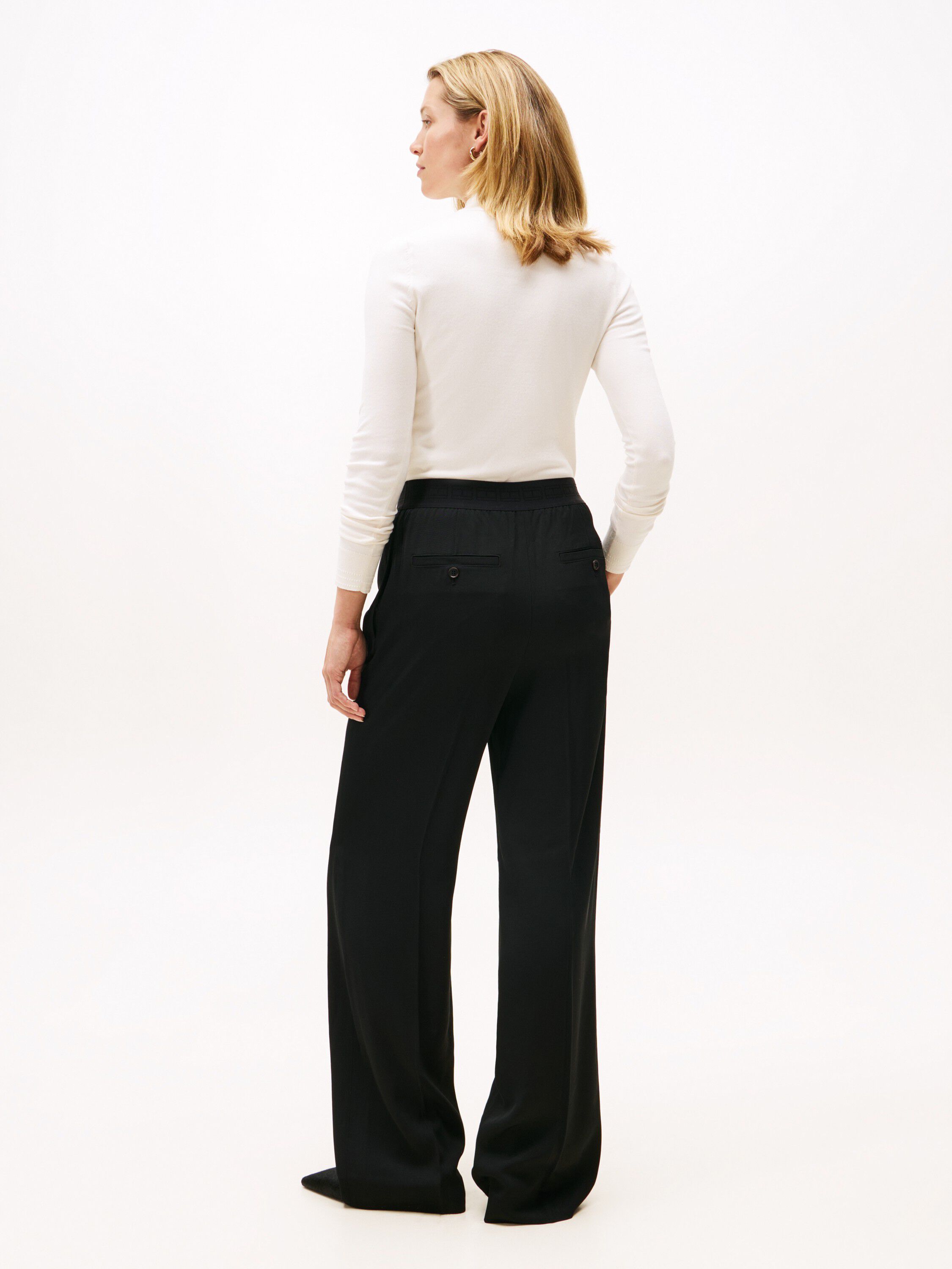 VIS TWILL PULL ON WIDE LEG PANT